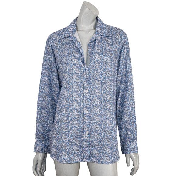 GRAYSON The HERO Button up Shirt in Blue Floral Print Women's Size 05 - Picture 3 of 8